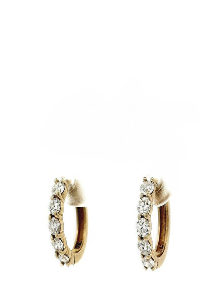 Gilda Hoops Women's Gold Earrings With Diamonds